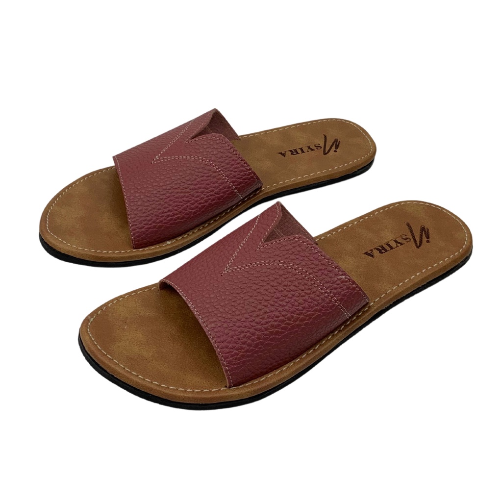 Insyira - Sandal Wanita Delina / Sandal Slop Wanita Non Slip Alas Coklat