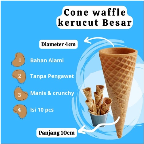 

Waffle Cone es krim Large - isi 10 pcs