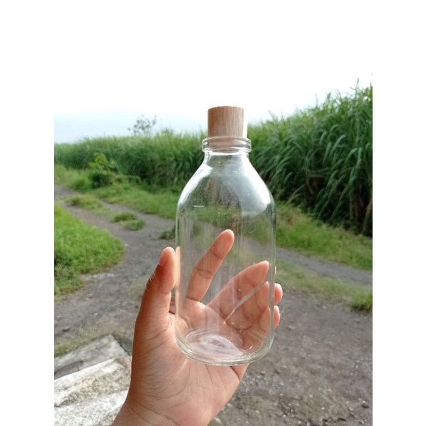 KACA TUTUP KAYU BOTOL KACA TUTUP KAYU 250ML CORK BOTOL 250ML