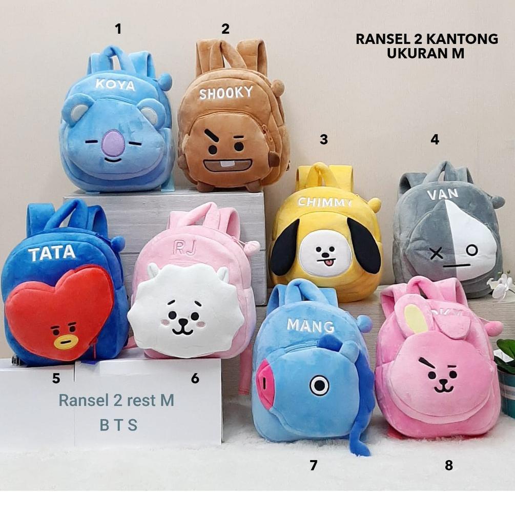 [PRODUK C8NLP] Tas ransel anak paud BTS bt21 koya shooky tata rj chimmy van mang rabbit impor sekola