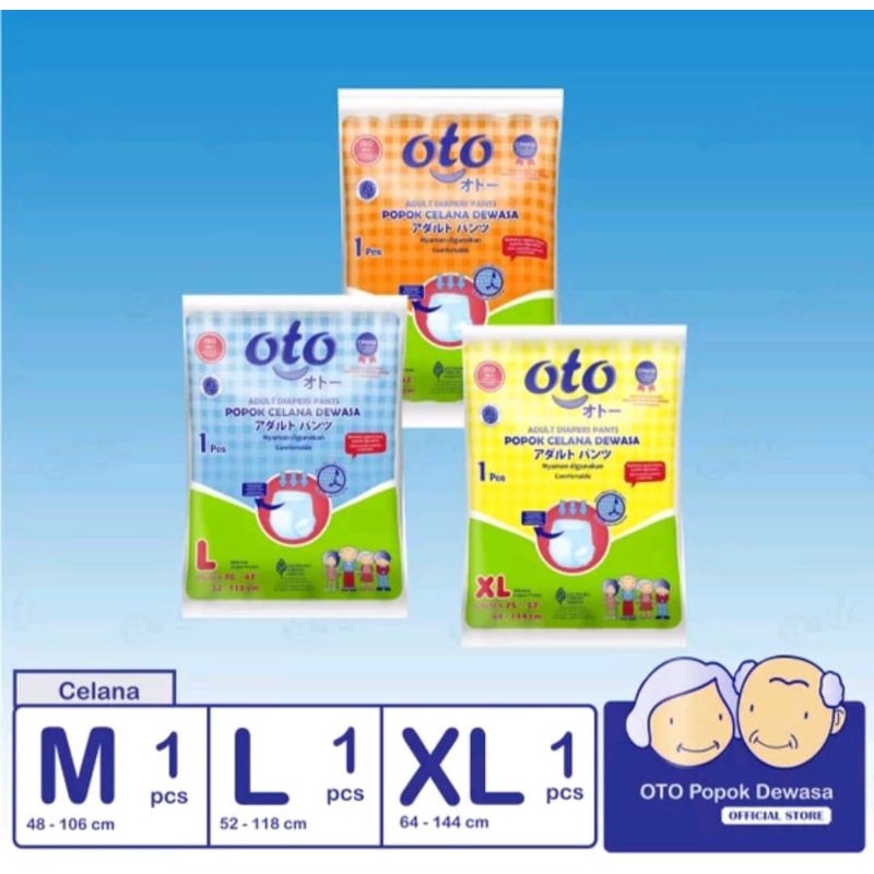 oto popok model celana dewasa ukuran M,L,XL isi 1 sachet
