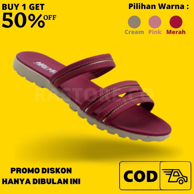 "GT.29My22ᵂ" Sandal Sendal Slip On Slide Flip Flat Wanita Cewek Perempuan Berbahan Karet Murah Kekin