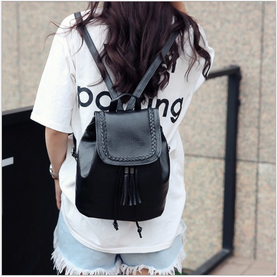 Alexa Black Backpack / Tas Ransel Wanita / Tas Import / Tas batam murah /ransel korea