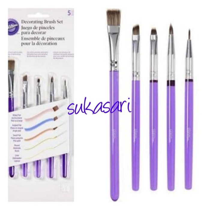 

Wilton Brush set 5pc / kuas dekorasi decoration