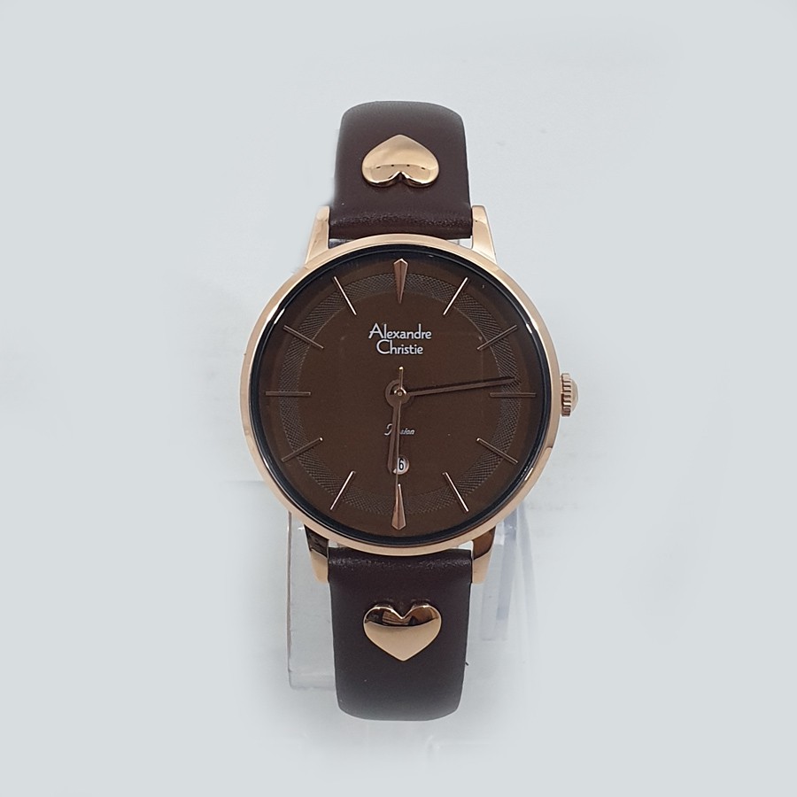Alexandre Chritie Ac2774 Rosegold Brown,Jam Tangan Wanita,Original