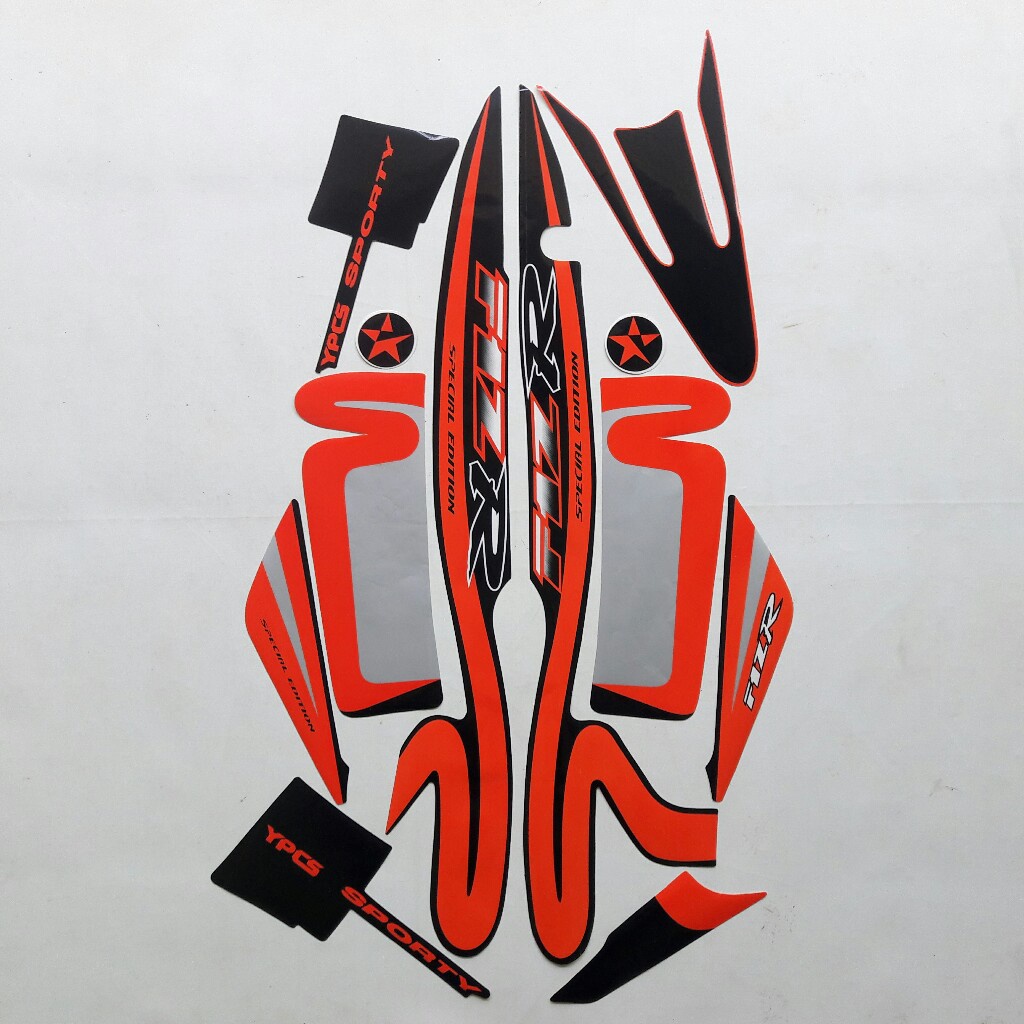 Striping Stiker lis body Motor f1zr caltex edition hitam-orange