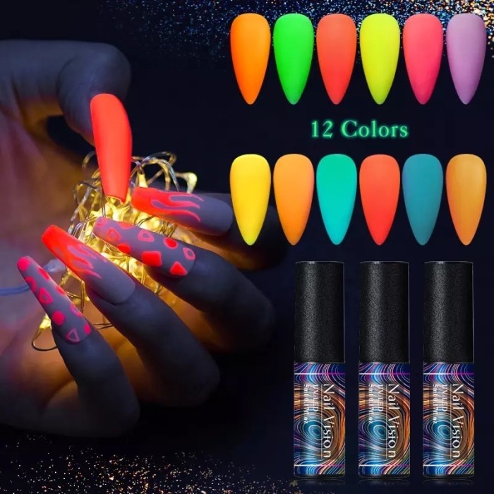 Sandy- nail vision uv gel nail polish glow in dark - nv012