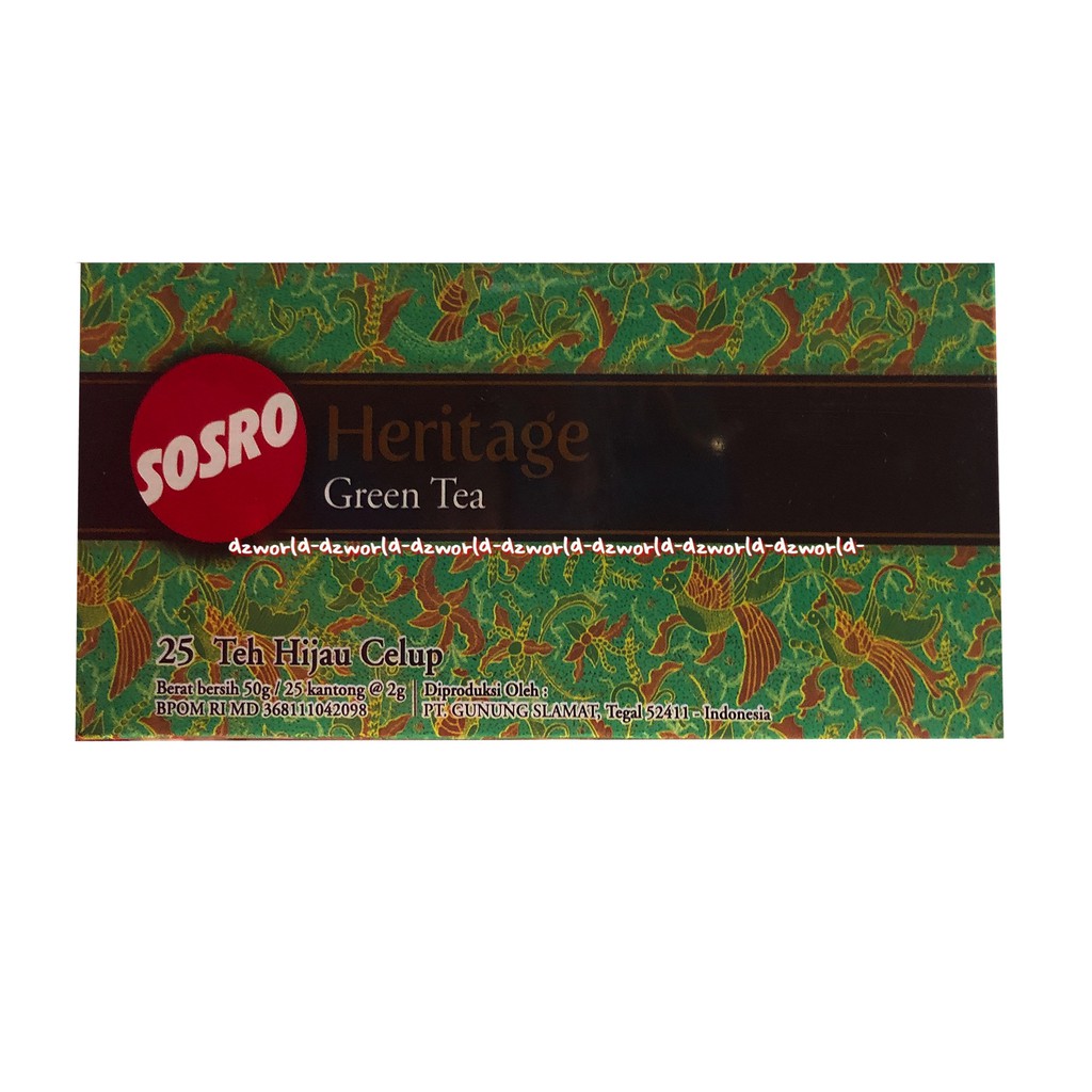 Sosro Heritage Green Tea Teh Hijau Celup 25bag Teh Sosro celup Teh Hijau Teh Botol Sosro Tea Green