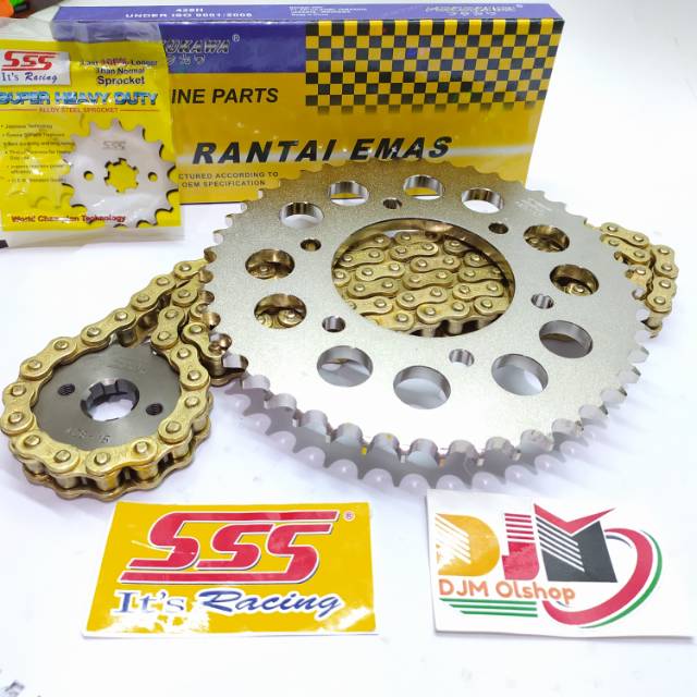 GEAR SET SSS RANTAI GOLD YMH RX-KING, FIZR, JUPITERZ , JUPITER MX, MX-NEW ORIGINAL SSS-2
