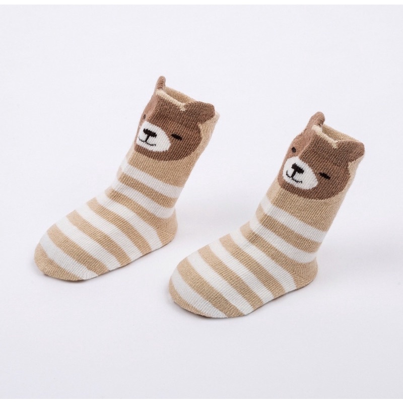 Kaos Kaki Anak Bayi Laki Laki Perempuan Unisex Kaos Kaki Antislip Motif Animal Garis Salur / Baby Socks