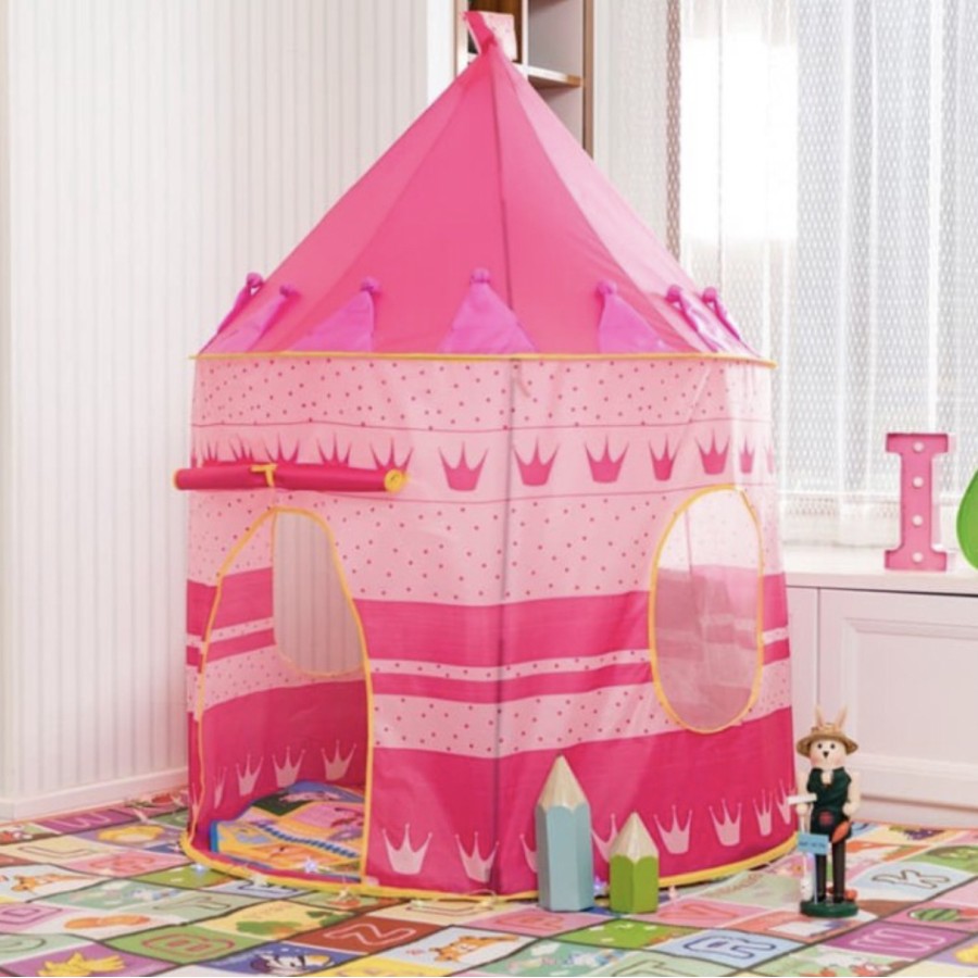 TENDA ANAK ISTANA CASTLE JUMBO BAHAN TEBAL CAMPING TENT CAMPING ANAK - Pink