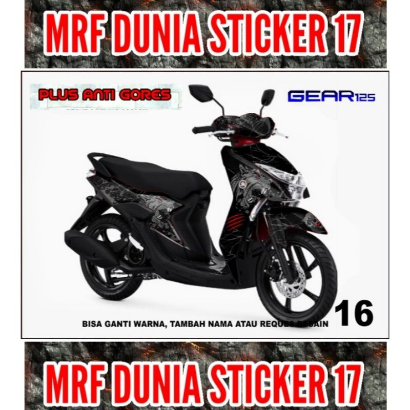 Sticker decal Yamaha Gear 125 Full Body Striping Motor Yamaha Gear 125 Sticker  Yamaha Gear 125 Deca
