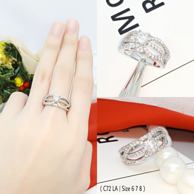 Cincin Xuping Wanita Cincin Dewasa Silver C72 LA