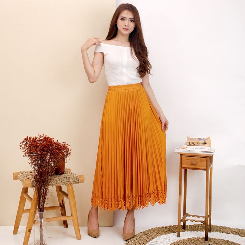 ROK LASER - PLISKET MAYUNG HYGET PON ZIGZAG POLOS MURAH GROSIR SUPPLIER ABG KARET MELAR REMPEL-ALMOND