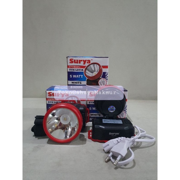 HeadLamp / Senter Kepala Rechargable 5w 5watt SYH L053A Surya Standart