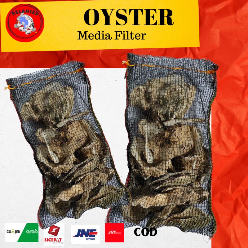 OYSTER MEDIA FILTER kolam ikan aquarium  kulit /cangkang kerang