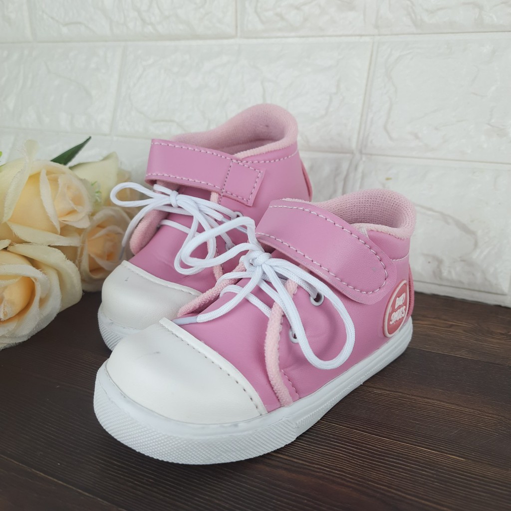 [TAMAN SEPATUKU] SEPATU TRENDY MURAH ANAK PEREMPUAN SNEAKER PINK TALI ANAK 1 2 3 TAHUN FAX04