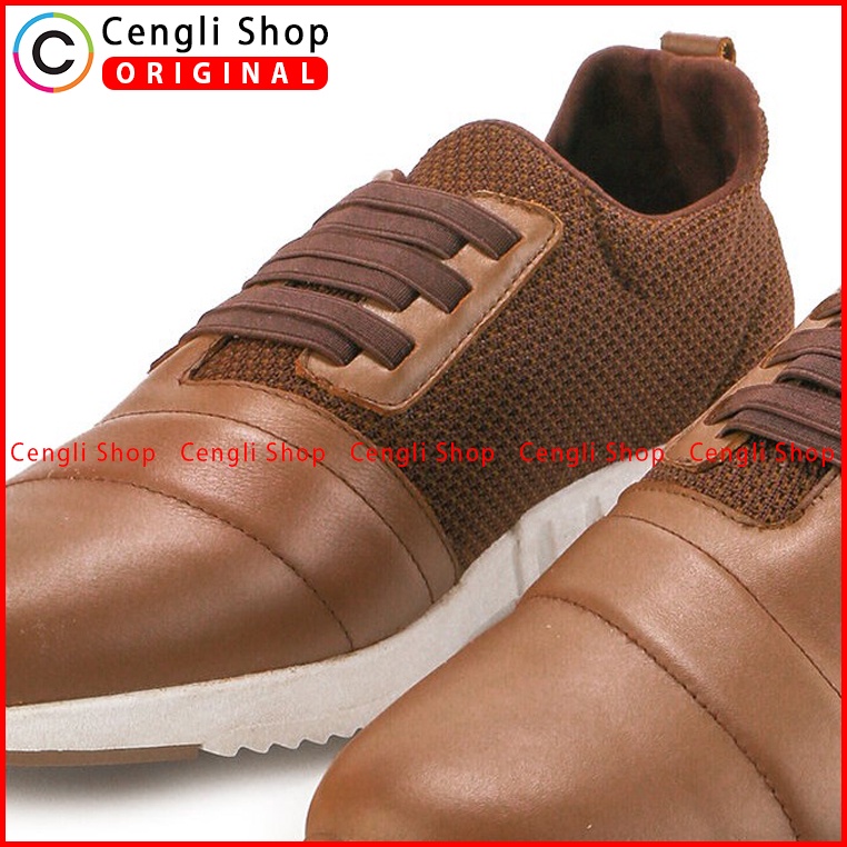 SEPATU PLAYBOY PRIA ORIGINAL SNEAKER CASUAL KULIT ASLI COKLAT PL39