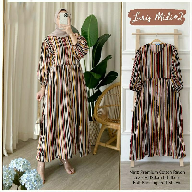 LURIS MIDI DRESS #2 / MIDI DRESS RAYON VISCOSE / MIDI DRESS MOTIF / MIDI DRESS JUMBO / MIDI DRESS BU