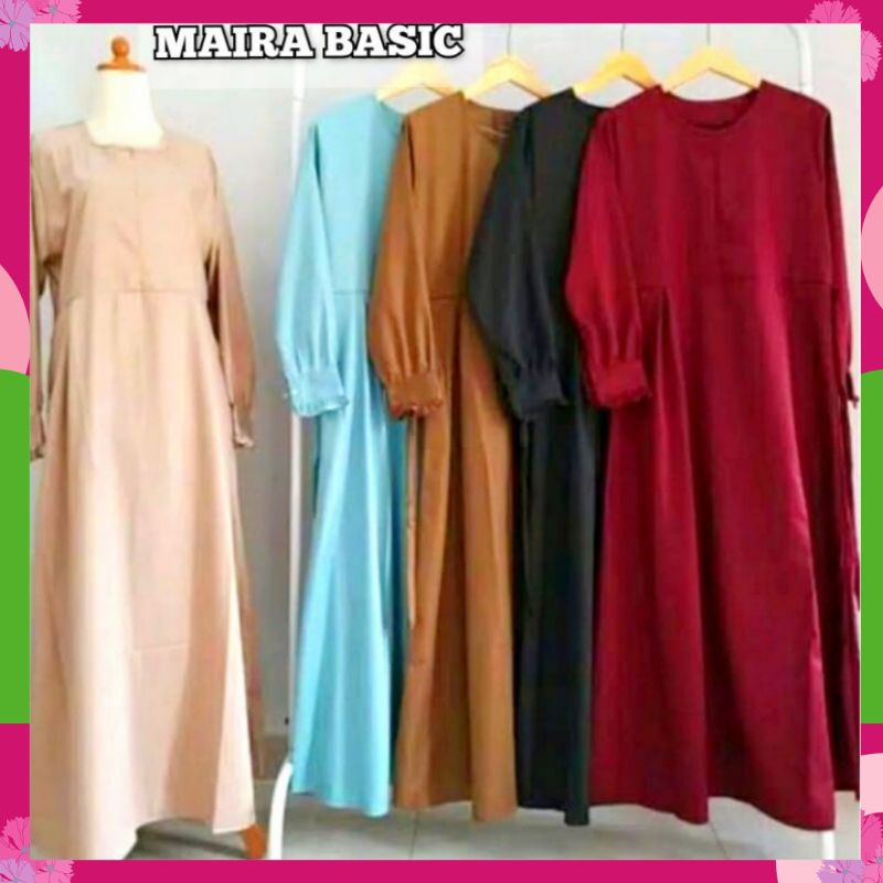 DRESS MUSLIM GAMIS BASIC PLAIN Gamis MOSCREPE Busui Remaja Terbaru Gamis 2022