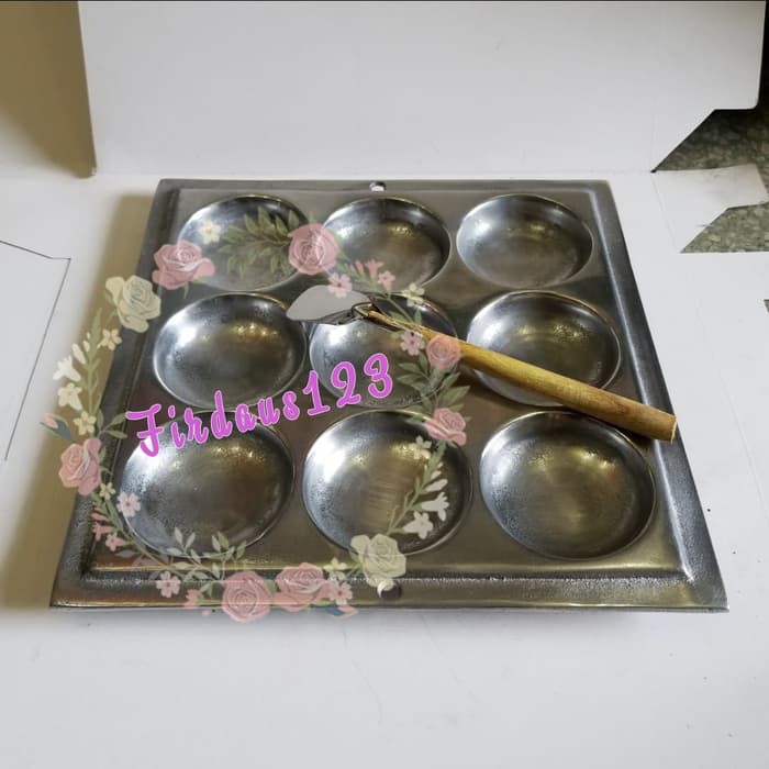 Cetakan Kue lumpur / apem / cimin kotak lubang 9