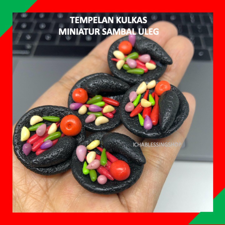 MINIATUR COBEK SAMBAL LUCU - MAGNET TEMPELAN KULKAS MINI AKSESORIS DAPUR MINIATUR MAKANAN INDONESIA