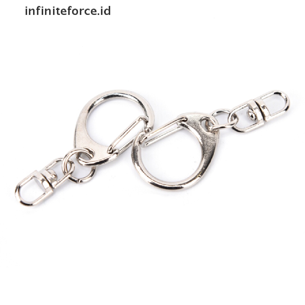 (infiniteforce.id) 10pcs Gantungan Kunci Split Ring Warna Silver Polished DIY