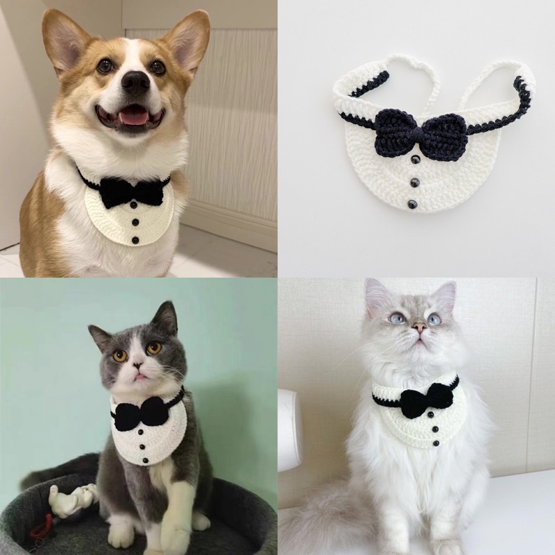 Korea tuxedo knit bib