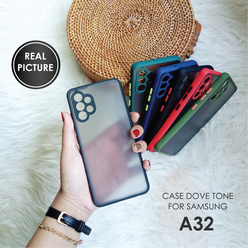 CASE HP SAMSUNG A32 4G SOFTCASE DOVE MATTE PLUS PELINDUNG CAMERA