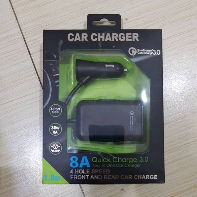 Car charger usb 4port quick charger qualcomm 3.0 8A