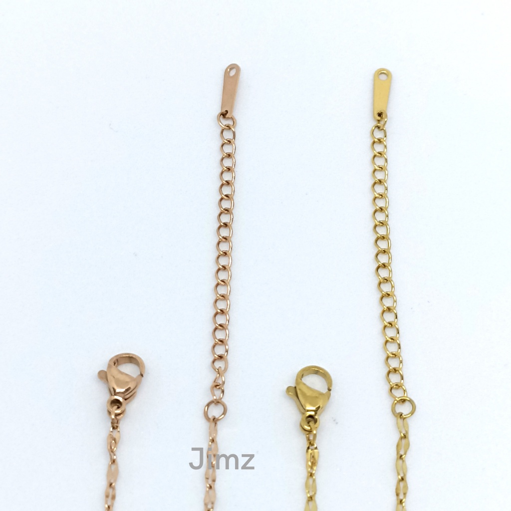 Jimz - Kalung TItanium Asli Zircon Liontin Pita Korea Anti Karat Anti Luntur Fashion Perhiasan Aksesoris Wanita Nagita