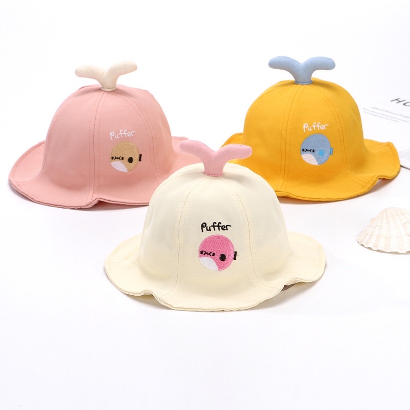 Topi Bucket Anak Bayi Model Ikan Puffer Import / baby hat