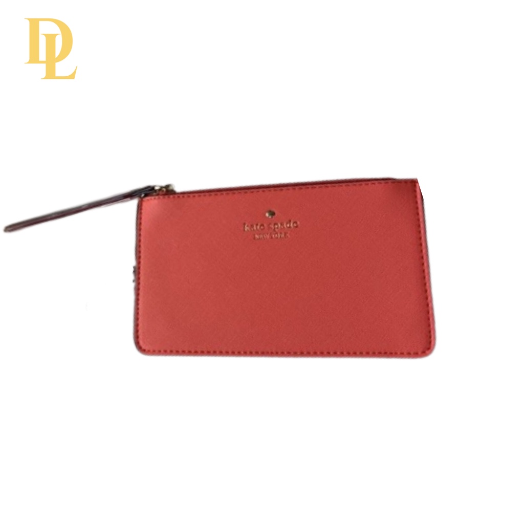 Kate Spade Slim Bee Wristlet / Pouch Black Orange