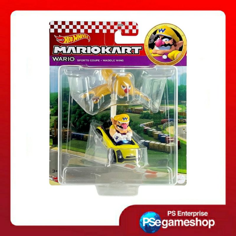 Hot Wheels Mario Kart Wario + Sports Coupe Kart + Waddle Wing Glider