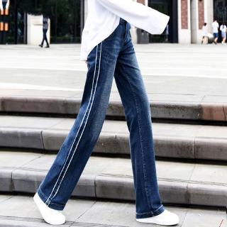 Kulot fashion lebar kaki celana  jeans  wanita  musim semi 