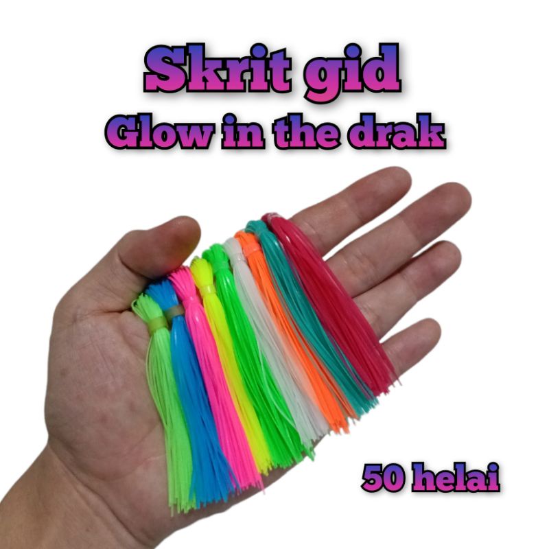 Skirt gid Skirt Glow In The Dark Luminous Skirt Menyala skirt Assist hook Skirt Assisthook skrit GID