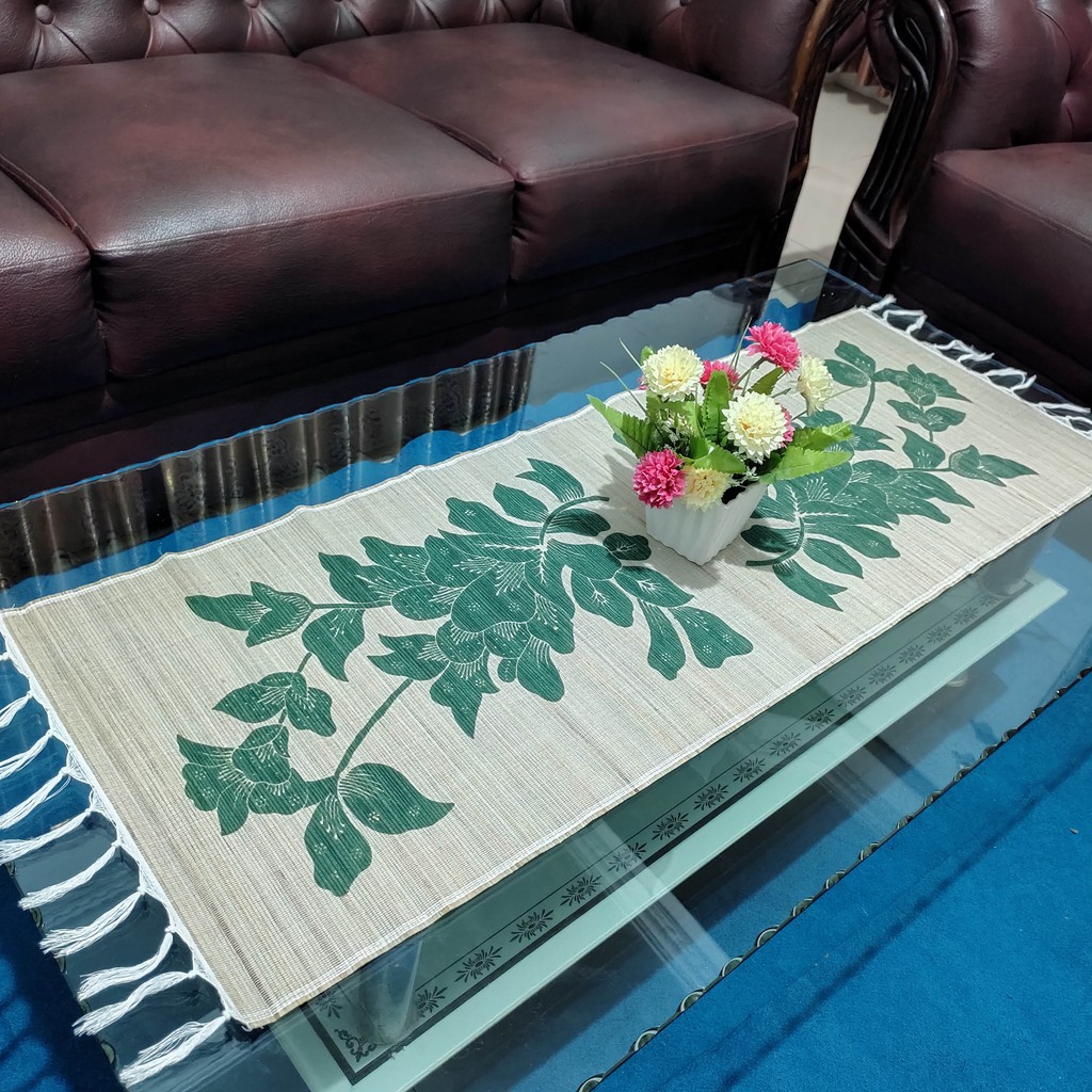 Taplak Meja Ruang Tamu Model Printing Hiasan Rumah Ukuran 35x95