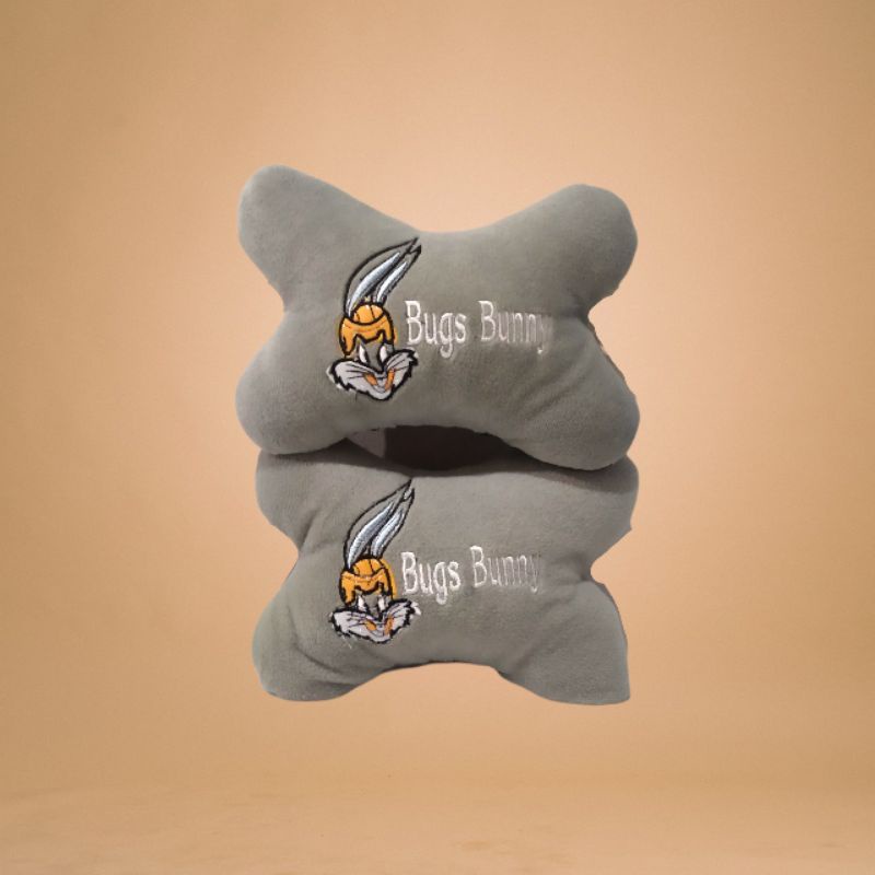 Bantal Mobil Karakter Bugs Bunny 3in1 Headrest Car Set 3in1 Bantal Mobil Karakter Bugs Bunny