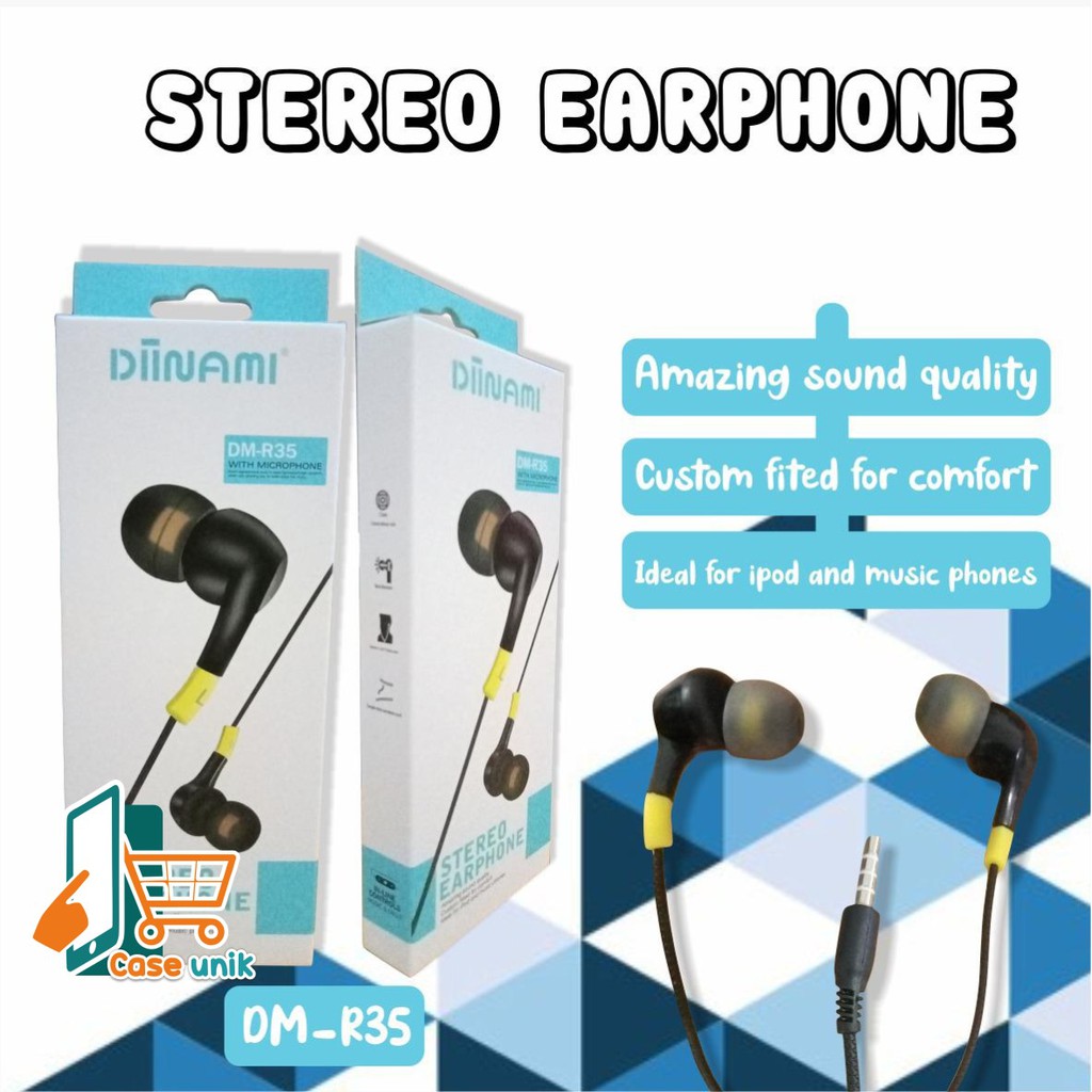 BM032 Headset EARPHONE DIINAMI R35 stereo Earphone Bass Android iPhone Original - Garansi 1 Tahun CS3018