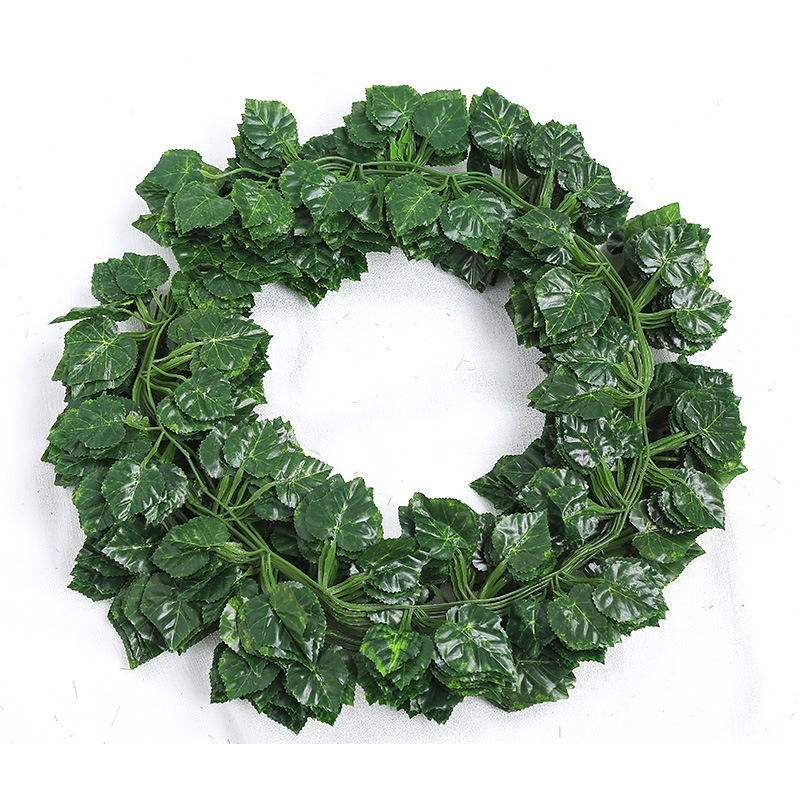 Satu7an PBP47 Daun Rambat Plastik Artificial Sulur Tanaman Hias Gantung Dekorasi Dinding Juntai-DAUN ANGGUR