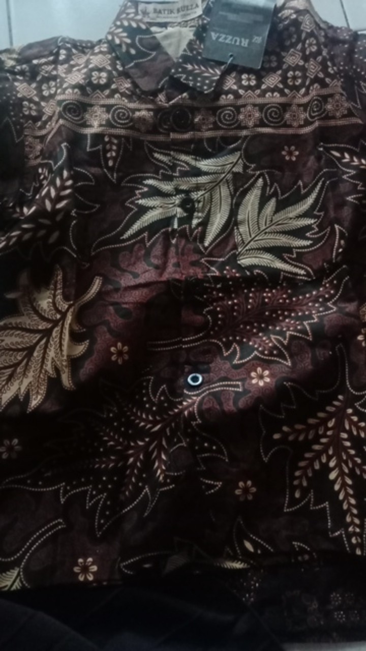 Ruzza Batik Anak Ukuran 0-15 Tahun Kemeja Motif Sekar Jagad Sogan Coklat Baju Laki-laki