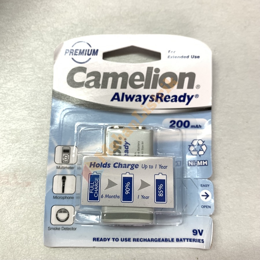 Baterai Battery Batre Cas Camelion 9V 200 mAh Ni-MH Rechargeable