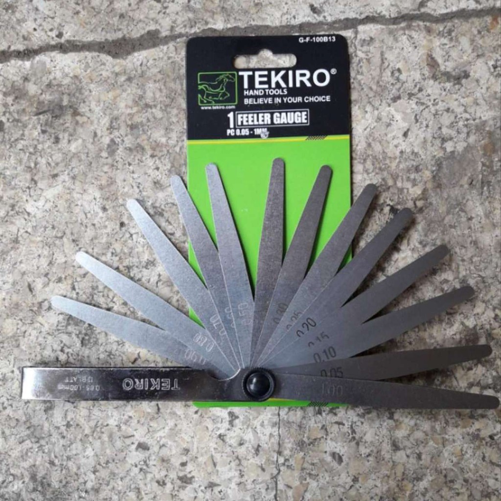 Tekiro Puller / Feeler Gauge Kunci Stel Klep 13 Blades 0,05 - 1 mm