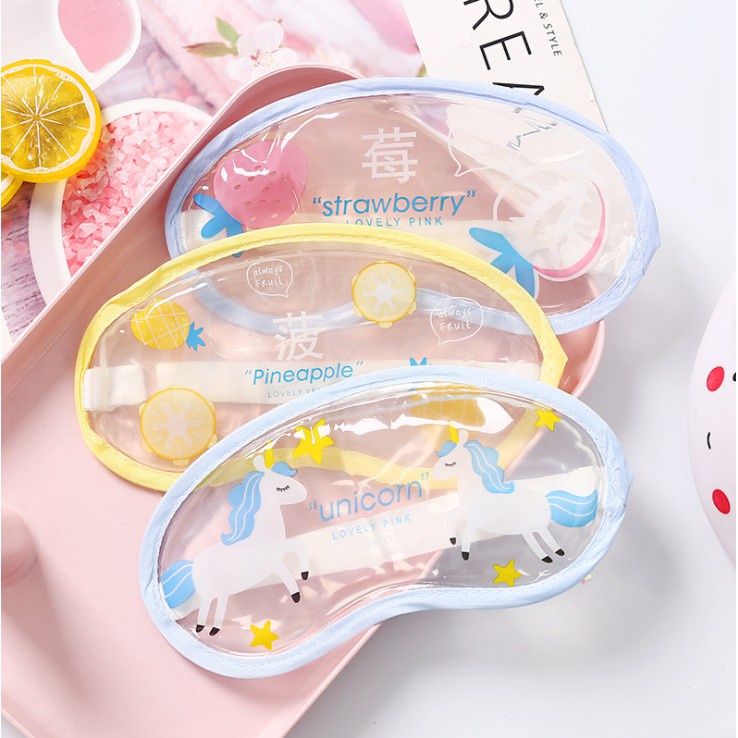 J3 - Penutup Mata Tidur / Kacamata Tidur / Gel Sleeping Eye Mask COOL COVER - Merah Muda