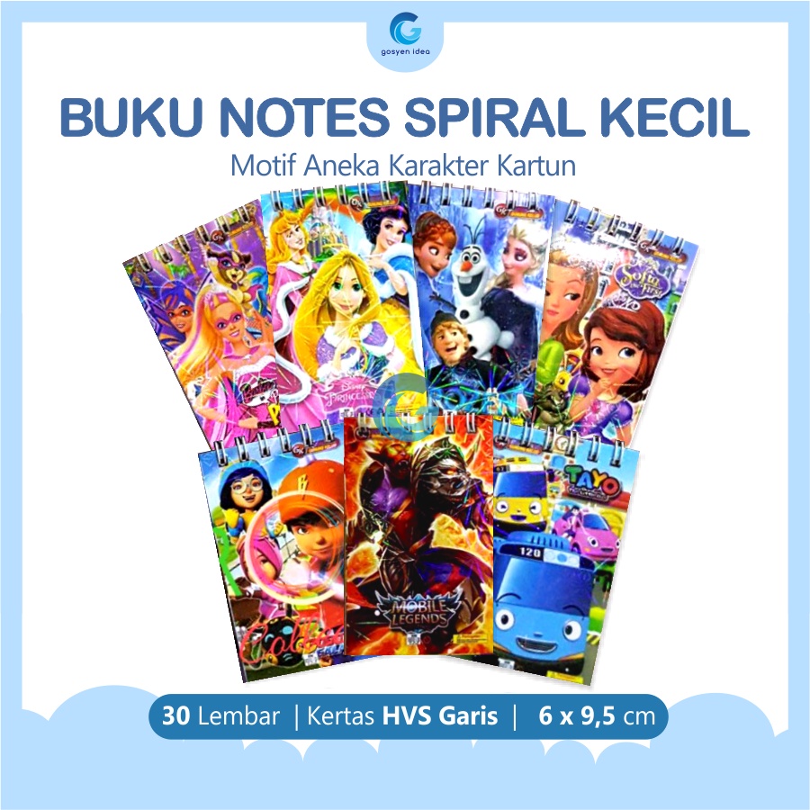 

Notes Spiral Kecil Cover Karakter Anak Lucu