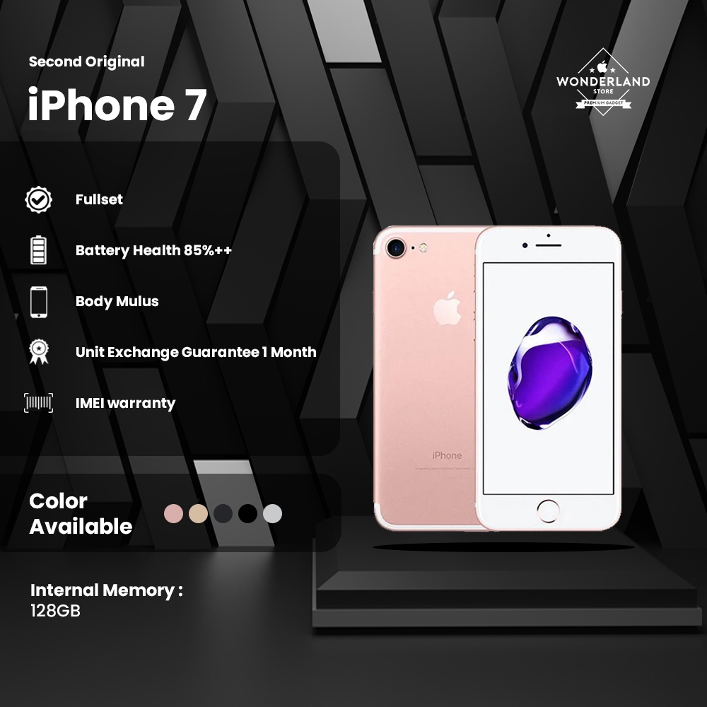 Jual Second Iphone 7 128gb Jet Black Silver Gold Rosegold Mulus Original Indonesia Shopee Indonesia