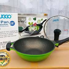 SG-32WP Wok Pan Suggo 32cm Jumbo Size Panci Wok Pan Tutup Kaca Premium Quality Kuat dan Tebal