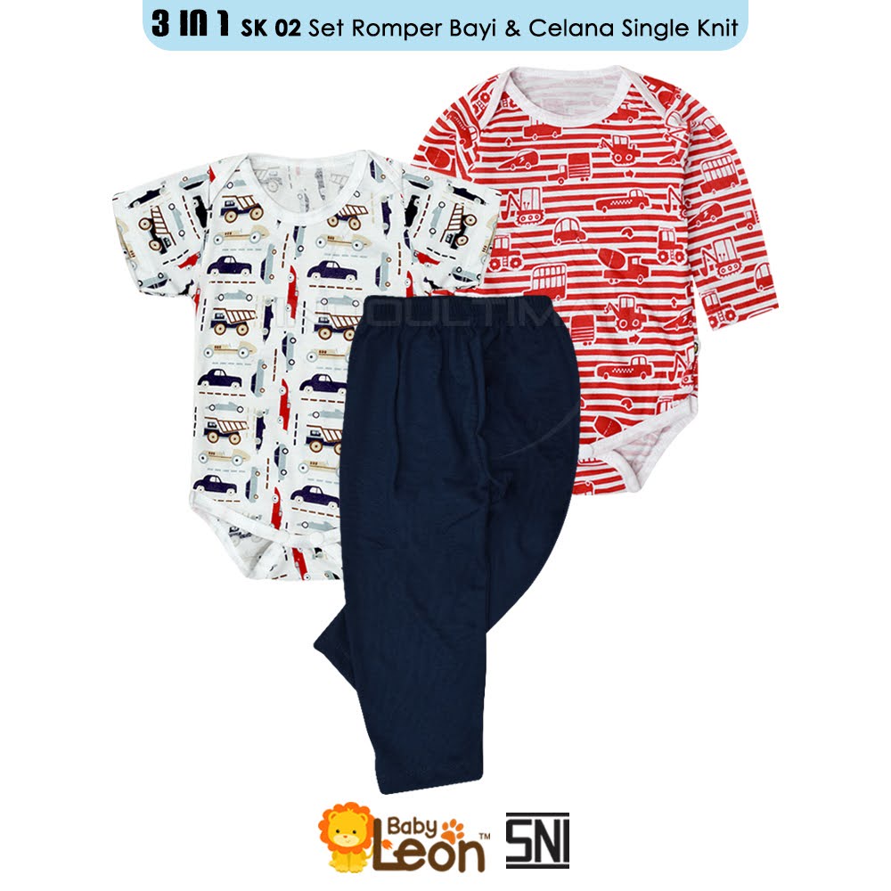 Jumper Bayi + Celana Panjang Bayi 3in1 Cotton Single Knit SERI-SK02 Jumsuit Bayi Sleepsuit Bayi