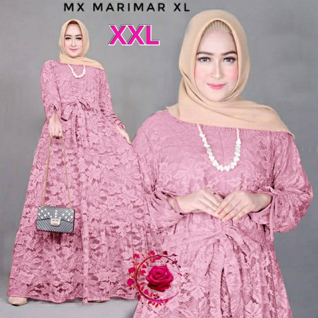 GAMIS BRUKAT 5XL 4XL original MARIMAR / PAKAIAN PESTA / GAMIS / DRESS GAUN JUMBO