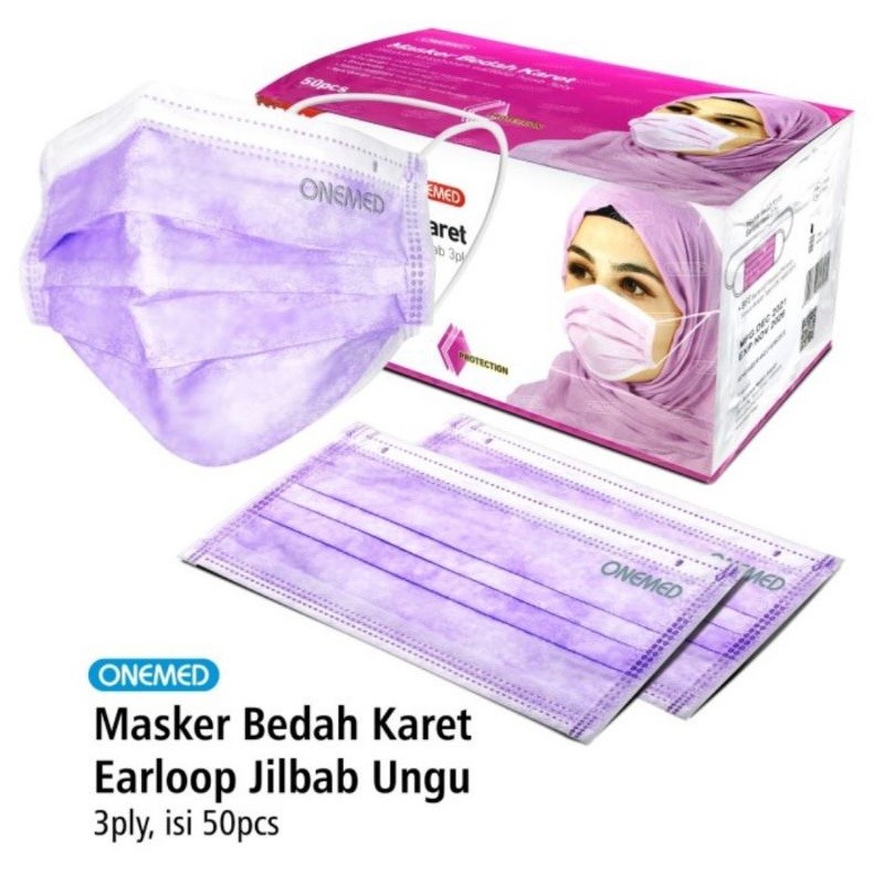 Masker onemed hijab ungu